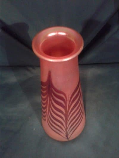 Bohemian art glass iridescent vase. - Image 3
