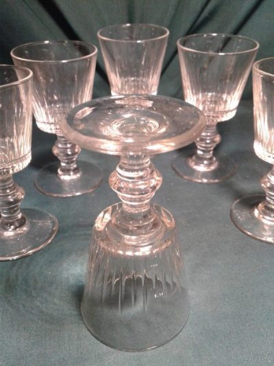 Set of six Victorian sherry glasses