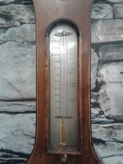 Victorian mahogany banjo barometer - Image 4