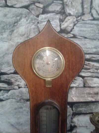 Victorian mahogany banjo barometer - Image 5