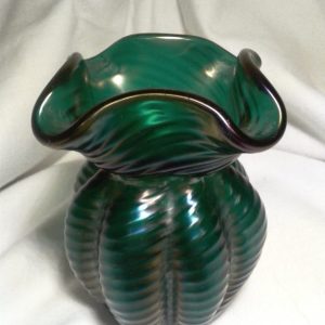 1900s Loetz Ribbed Vase Antiques Scotland Collectors Glass
