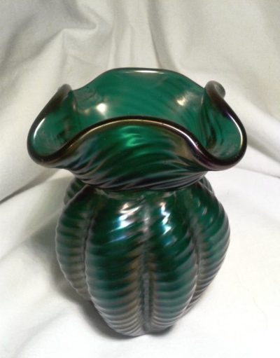 1900s Loetz Ribbed Vase Antiques Scotland Collectors Glass 3