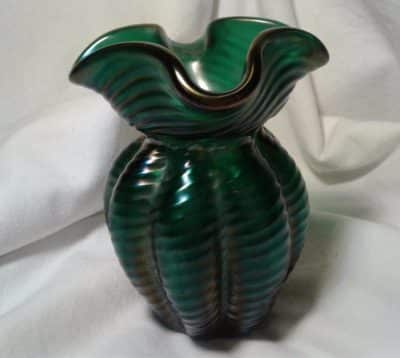 1900s Loetz Ribbed Vase Antiques Scotland Collectors Glass 4