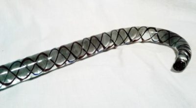 Victorian Nailsea glass walking cane. (Occasioanal)