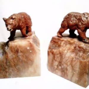 SOLD Early 20th century bear bookends 19th century Antique Art