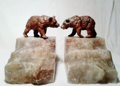 SOLD Early 20th century bear bookends 19th century Antique Art 4