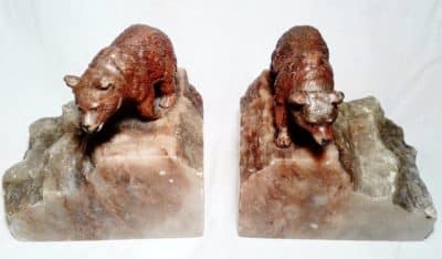 SOLD Early 20th century bear bookends 19th century Antique Art 8