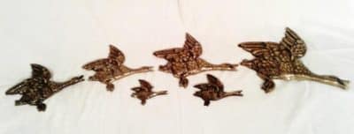 SOLD Victorian brass flying ducks.