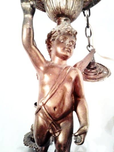 SOLD Early 20th century French gilt cherub five point chandelier - Image 4