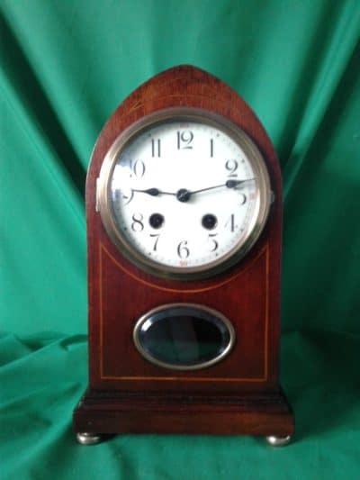 Edwardian mahogany cased lancet clock - Image 2