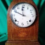 SOLD Edwardian oak cased lancet clock Antique clocks Scotland Antique Clocks