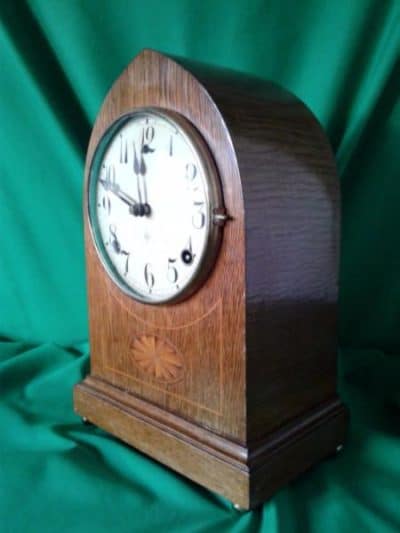 SOLD Edwardian oak cased lancet clock Antique clocks Scotland Antique Clocks 4
