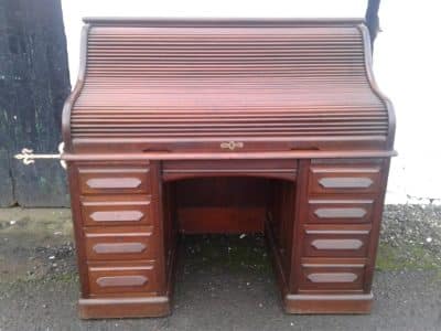 Rare Victorian Mahogany Roll Top Desk - Image 2