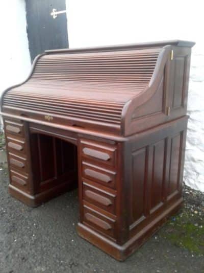 Rare Victorian Mahogany Roll Top Desk
