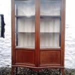 SOLD Large Edwardian mahogany serpentine display cabinet. cabinet Antique Cabinets