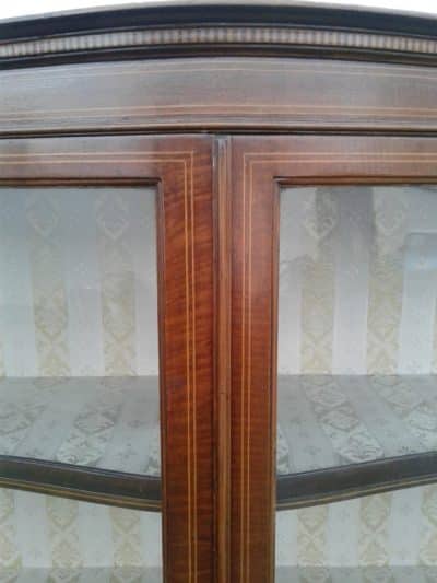 SOLD Large Edwardian mahogany serpentine display cabinet. - Image 5