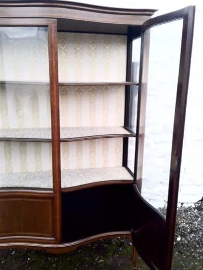 SOLD Large Edwardian mahogany serpentine display cabinet. cabinet Antique Cabinets 6
