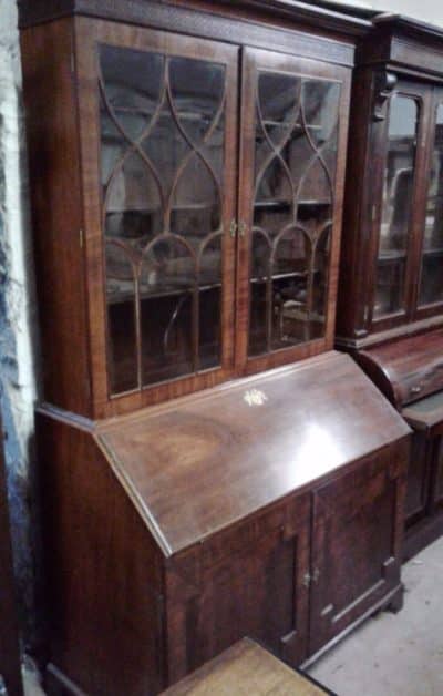  Georgian Mahogany Bureau Bookcase