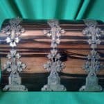 Victorian Corimandel brass bound stationary box Boxes Antique Furniture