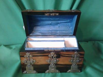 Victorian Corimandel brass bound stationary box - Image 2
