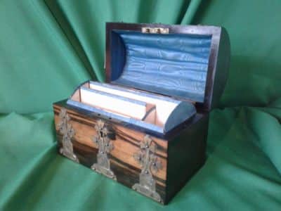 Victorian Corimandel brass bound stationary box - Image 3