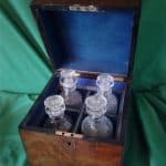 Victorian burr walnut decanter box set. Antique Antique Furniture
