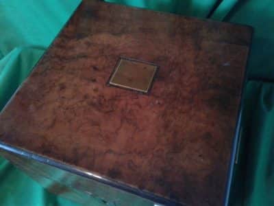 Victorian burr walnut decanter box set. - Image 3