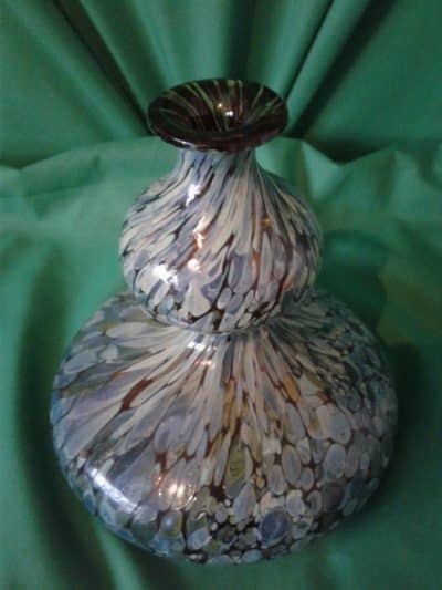 SOLD squat double gourd oil spot vase. Circa 1900s Antiques Scotland Collectors Glass 4