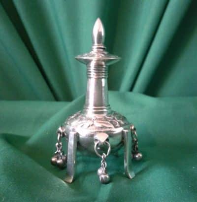 SOLD Chinese silver scent bottle. Circa 1890 19th century Bronzes Silver Metals 3
