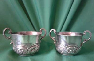 SOLD 2 small antique silver loving cups