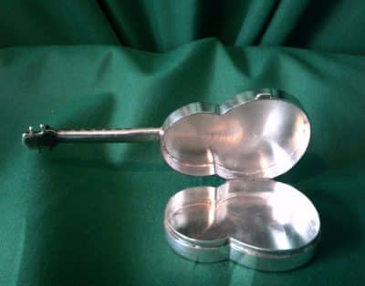 SOLD Silver acoustic guitar pill box - Image 2