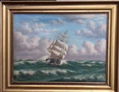V Dybdal huge Oil on Canvas (19th century) - Image 2