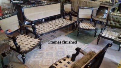 Georgian 18th 19th-century French empire seven pc suite 19th century Antique Chairs 4