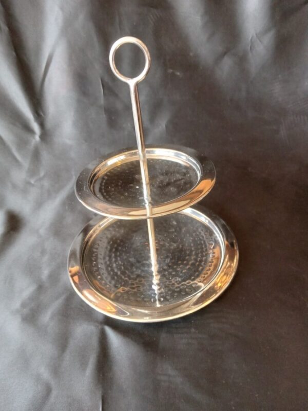 A CHROMIUM 2 TIER CAKE/SANDWICH STAND - Image 2
