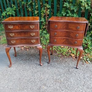TWO (not quite a Pair) BEDSIDE CABINETS. BURR WALNUT. WELL PRICED! Antique Cabinets