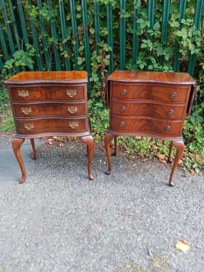 TWO (not quite a Pair) BEDSIDE CABINETS. BURR WALNUT. WELL PRICED!