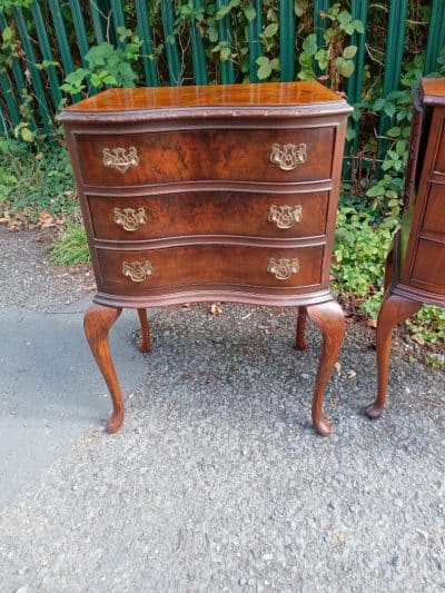 TWO (not quite a Pair) BEDSIDE CABINETS. BURR WALNUT. WELL PRICED! Antique Cabinets 4