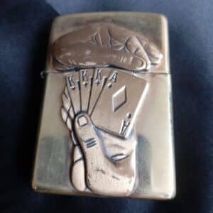 A ‘ZIPPO’ LIGHTER 1940’s MADE in the USA. of BRASS–I BELIEVE A RARE ITEM. Antique Collectibles
