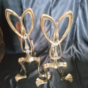 A FINE PAIR OF VICTORIAN FIRE DOGS> with  FREE DELIVERY! Antique Metals