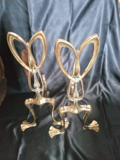 A FINE PAIR OF VICTORIAN FIRE DOGS> with  FREE DELIVERY! Antique Metals 3