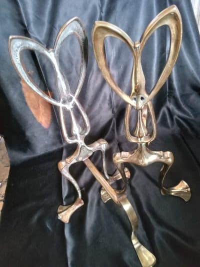 A FINE PAIR OF VICTORIAN FIRE DOGS> with  FREE DELIVERY! Antique Metals 8