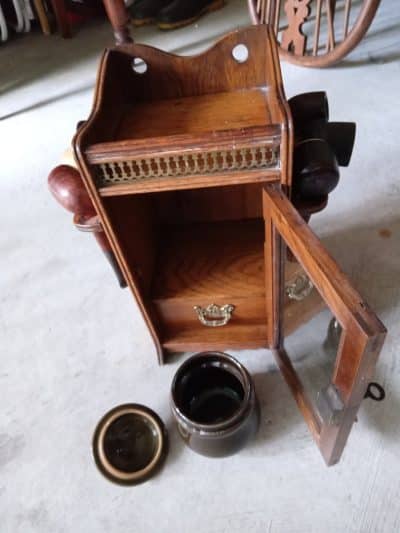 A COMPLETE ( YES-COMPLETE ) SMOKERS CABINET--A RARE FIND! - Image 4