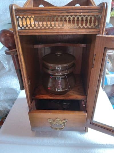 A COMPLETE ( YES-COMPLETE ) SMOKERS CABINET–A RARE FIND! Antique Cabinets 9