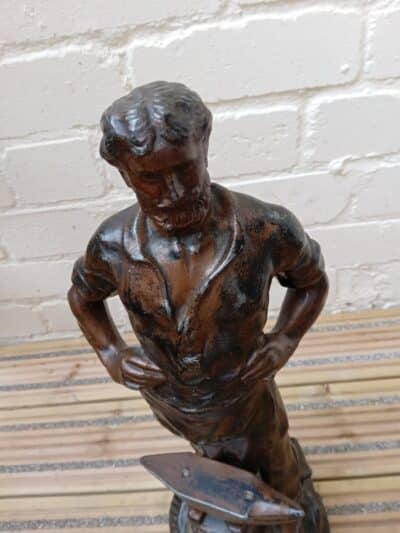 A VICTORIAN PAIR OF INDUSTRIAL SPELTER FIGURES. 1870's - Image 3