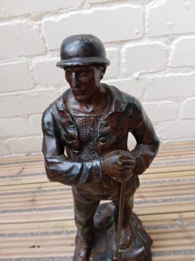 A VICTORIAN PAIR OF INDUSTRIAL SPELTER FIGURES. 1870's - Image 5
