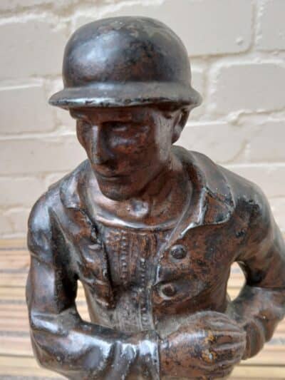 A VICTORIAN PAIR OF INDUSTRIAL SPELTER FIGURES. 1870's - Image 6