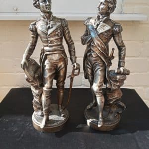 Very Heavy Figurines: LORD NELSON & DUKE of WELLINGTON. Victorian. Antique Nautical