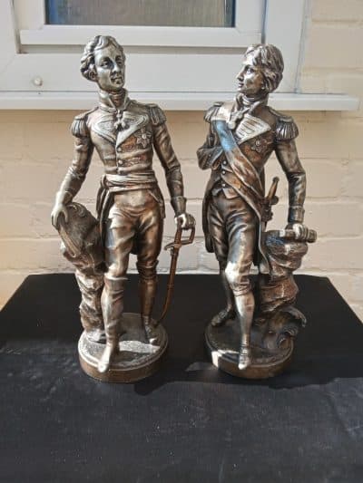 Very Heavy Figurines: LORD NELSON & DUKE of WELLINGTON. Victorian. Antique Nautical 3