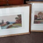 A PAIR OF RIVERSIDE  SCENES. East Anglia (Essex/Suffolk/Norfolk) Antique Art