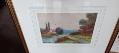 A PAIR OF RIVERSIDE  SCENES. East Anglia (Essex/Suffolk/Norfolk) Antique Art 5